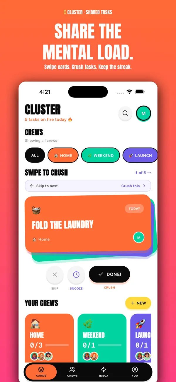 Cluster on iPhone — App Store screenshot